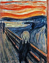 Painting Scream by Norwegian Edvard Munch. People Repro Giclee Canvas - £6.86 GBP+
