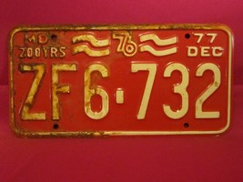 LICENSE PLATE Car Tag 1976 1977 MISSOURI 200 YRS ZF6 732 [Y13A - £5.28 GBP