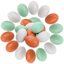 24 Pieces Wooden Fake Eggs, 3 Color Faux Eggs For Diy Easter Eggs, Crafts And Ea - £26.88 GBP