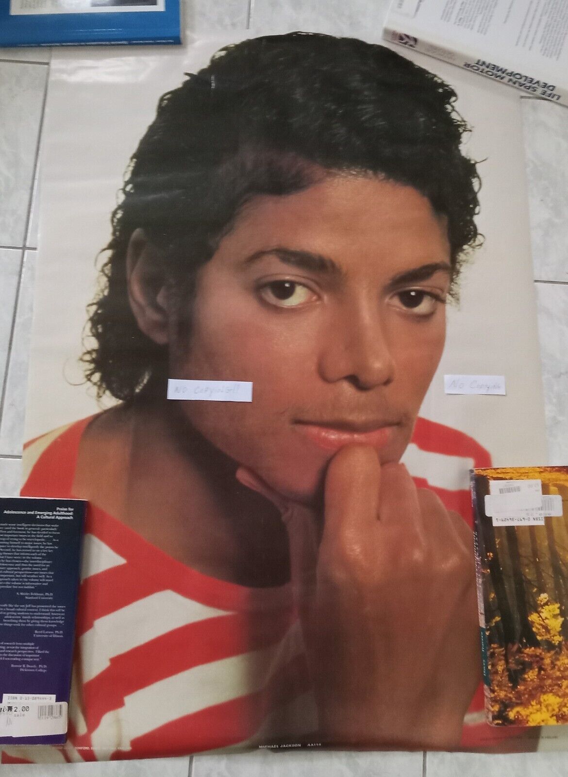 MICHAEL JACKSON ORIGINAL LIC. 1983  24 1/2 X 35 INCHES POSTER!! ANABAS!!... - $27.69