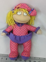 Mattel Rugrats Angelica Doll Plush 12 Inch Pink Purple Hearts Stuffed - $14.95