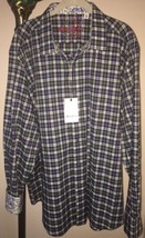 Nwt Men&#39;s Robert Graham GREEN/BLUE/WHITE Multi Plaid Button Down Shirt Sz 3XL - £105.31 GBP