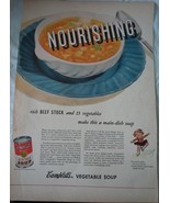 Campbell’s Vegetable Soup Nourishing Advertising Print Ad Art 1940s - £3.73 GBP