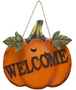 Welcome Pumpkin Sign Wood Wall Décor Autumn Fall Harvest Halloween Thank... - £11.71 GBP