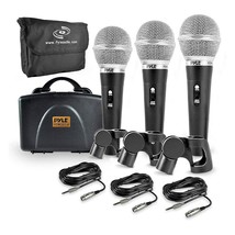Pyle 3 Piece Professional Dynamic Microphone Kit Cardioid Unidirectional Vocal H - £67.94 GBP