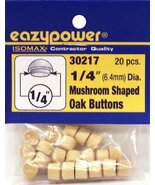 Eazypower 30217 1/4&quot; Oak Mushroom Shaped Buttons (20 Piece) - $24.24 CAD