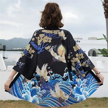 Crane print cardigan jacket women&#39;s kimono sun protection cloak, type 18 - £29.00 GBP