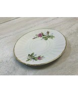 Rose Bud Flowers Floral Tea Coffee Espresso Saucer Plate Ribbed Edge 4.5&quot; - $7.19