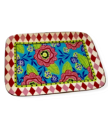 Tray Certified International Pink Diamonds Floral Ceramic Joyce Shelton ... - $34.60
