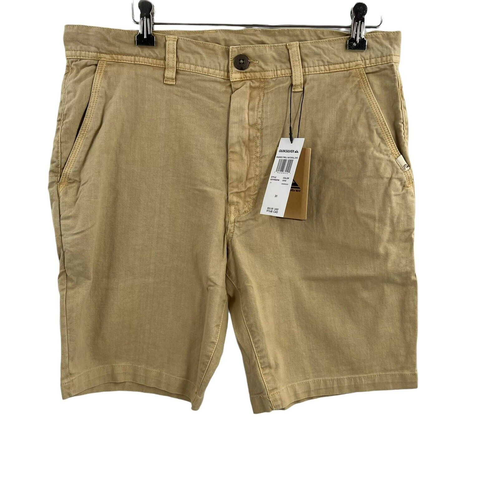 Primary image for Quicksilver Washed Twill Natural Dye Shorts Size 31 New