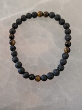 Tiger&#39;s eye and Lava rock  6mm. bead stretch bracelet size 7.5in. - $18.00