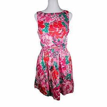 Lilly Pulitzer Womens Aleesa Dress Pink Floral Back Cutout Sleeveless Si... - $40.31