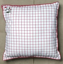 Retro Rockabilly Red White Checkered Cherry Throw Pillow Fifties Style 19 1/2 In - £16.28 GBP