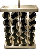 Stainless Steel Spice Rack W 20 Marked 5 Inch Jars Macy’s Tools Of The Trade - £32.07 GBP