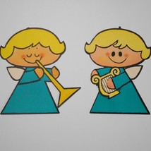 Mid Century Angels Die Cut Paper Christmas Decoration Lot 60s Style Wall Hanging - £15.81 GBP