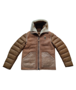 Blauer USA Leather Nylon Hooded Shearling Jacket $1200 FREE WORLDWIDE SH... - £944.29 GBP