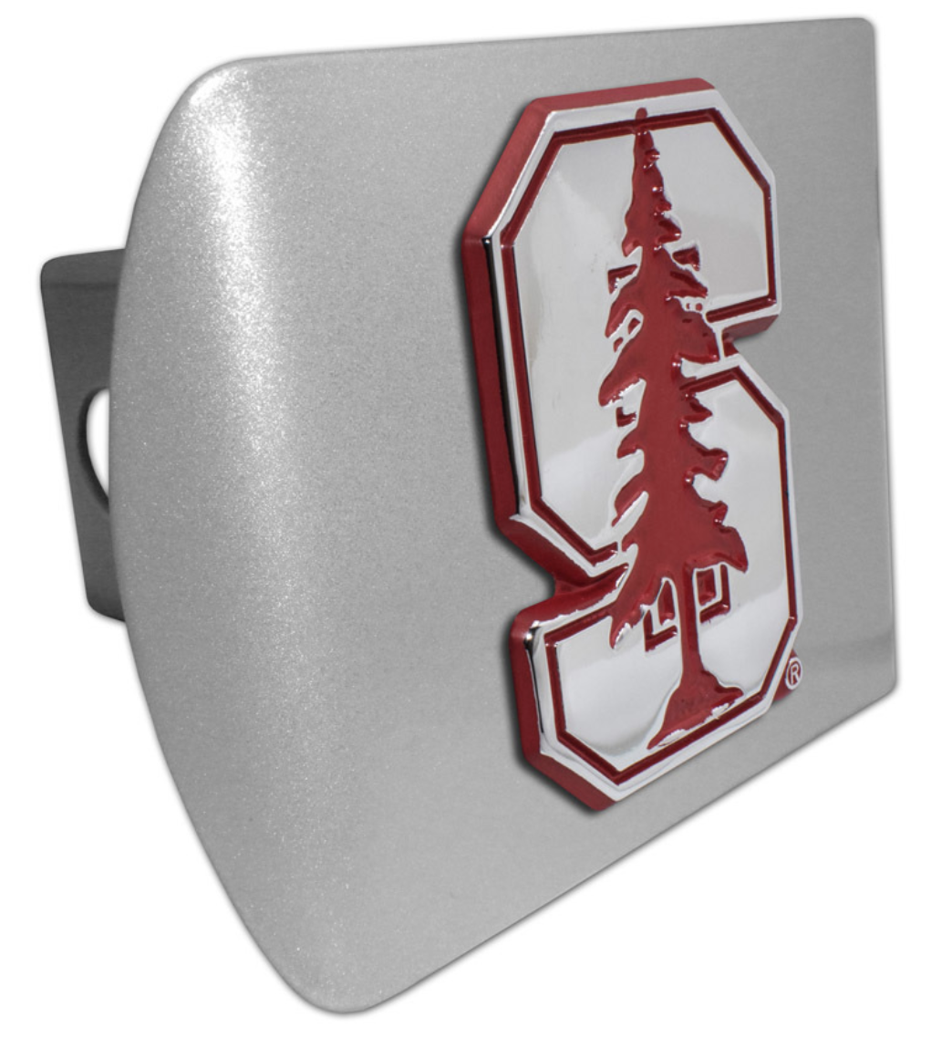 Primary image for stanford university red brushed trailer hitch cover usa made