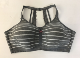 Cacique Lightly Lined Size 44D Gray Striped No Wires - £13.43 GBP