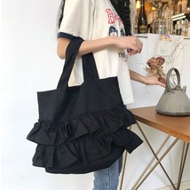 Youda Women Shopping Bag Pleated Handbag Fashion Ruffle Large Capacity Reusable  - £37.54 GBP