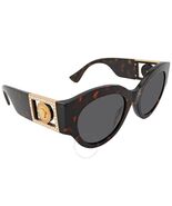 Versace VE4438B 108/87 Sunglasses Dark Havana Plastic Round Grey Lens 52mm - $133.99