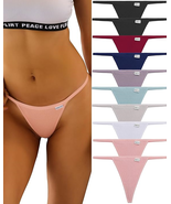 10 Pack G-String Thongs for Women Cotton Panties Stretch T-back Tangas L... - £25.16 GBP+
