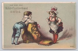 Victorian Trade Card Hatch Flexible Sewed Shoe Utica New York Seller - $9.51