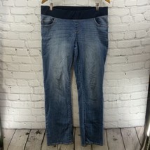 Liz Lange Maternity Jeans Womens Sz 12 Faded Wash Elastic Stretch Waist - $19.79
