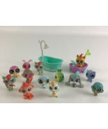 Littlest Pet Shop 13 Mini Figure Lot Wagon Shower Tub Monkey Cat Hasbro ... - $66.27 CAD