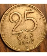 1947 SWEDEN 25 ORE COIN - $2.22