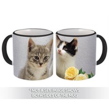 Cat : Gift Mug Flowers Kitten Animal Pet Feline Pets Lover Cat Mom Dad - £12.68 GBP