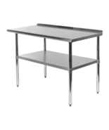 Kitchen Work Prep Table Stainless Steel 48&quot; x 24&quot; NSF Backsplash Undershelf - $242.49 CAD