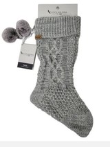 Koolaburra by UGG Gray Carla Cable Knit Christmas Stocking New  - £20.62 GBP