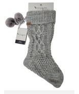 Koolaburra by UGG Gray Carla Cable Knit Christmas Stocking New  - £20.57 GBP