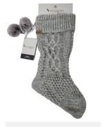 Koolaburra by UGG Gray Carla Cable Knit Christmas Stocking New  - £19.57 GBP