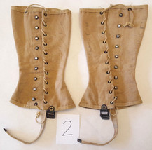 Vtg Military Canvas Half Chaps-Motorcycle-Equestrian-Army-Lace Up-Piper ... - £66.21 GBP
