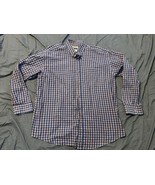 Wrangler Riata Men’s XXL Button Down Shirt Blue Orange Plaid Long Sleeve... - $11.74