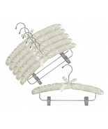 Ivory 15&quot; Satin Padded Hanger w/Chrome Hook  and Clips(Pack of 12) - $35.11 CAD