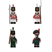 British Fusilier Redcoat soldiers 95th rifles Scottish bagpiper 4pcs Minifigures - $12.49