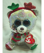 TY Beanie Boos Flippables MISTLETOE CHRISTMAS BEAR 7&quot; Plush Stuffed Anim... - $273.39 MXN