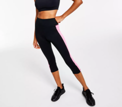 IDEOLOGY Women&#39;s Colorblocked Cropped Athletic Leggings, Black/Pink NWT M - £11.14 GBP