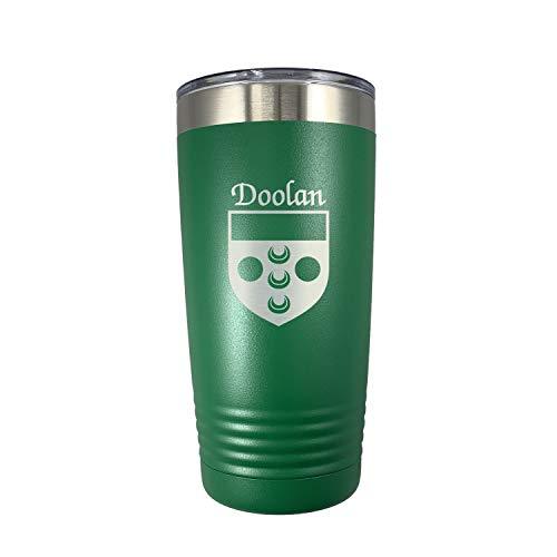 Doolan Irish Coat of Arms Stainless Steel Green Travel Tumbler - $27.43