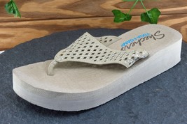 SKECHERS Sz 7 M Brown Flip Flop Synthetic Women Sandals - £13.41 GBP