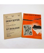Set of 2 Music Sheets Deep River &amp; Someone&#39;s Rocking My Dreamboat - $14.08