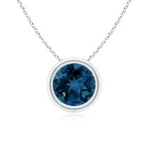 Angara 1.55 Ct Natural London Blue Topaz Pendant Necklace in Silver (AAA... - $208.05