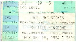 Vtg The Rolling Stones Concert Ticket Stub December 15 1994 Seattle Wash... - $24.74