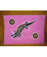 AUS-22 Crocodile pink Australian Native Aboriginal PAINTING Artwork T Mo... - £53.92 GBP
