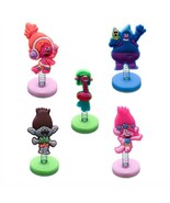 Trolls Birthday Cake Spring Doll Toppers 1/4&quot;X 1-1/2&quot; (5 - pc Set) - £7.86 GBP