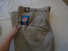 boys TKS school uniform tan pants khaki 18R NEW Boy&#39;s adjustable waist pleated - £9.71 GBP