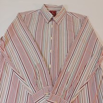 Lucky Brand Dungarees Men's Red Gray White Stripes Shirt Long Sleeve Size Large image 9