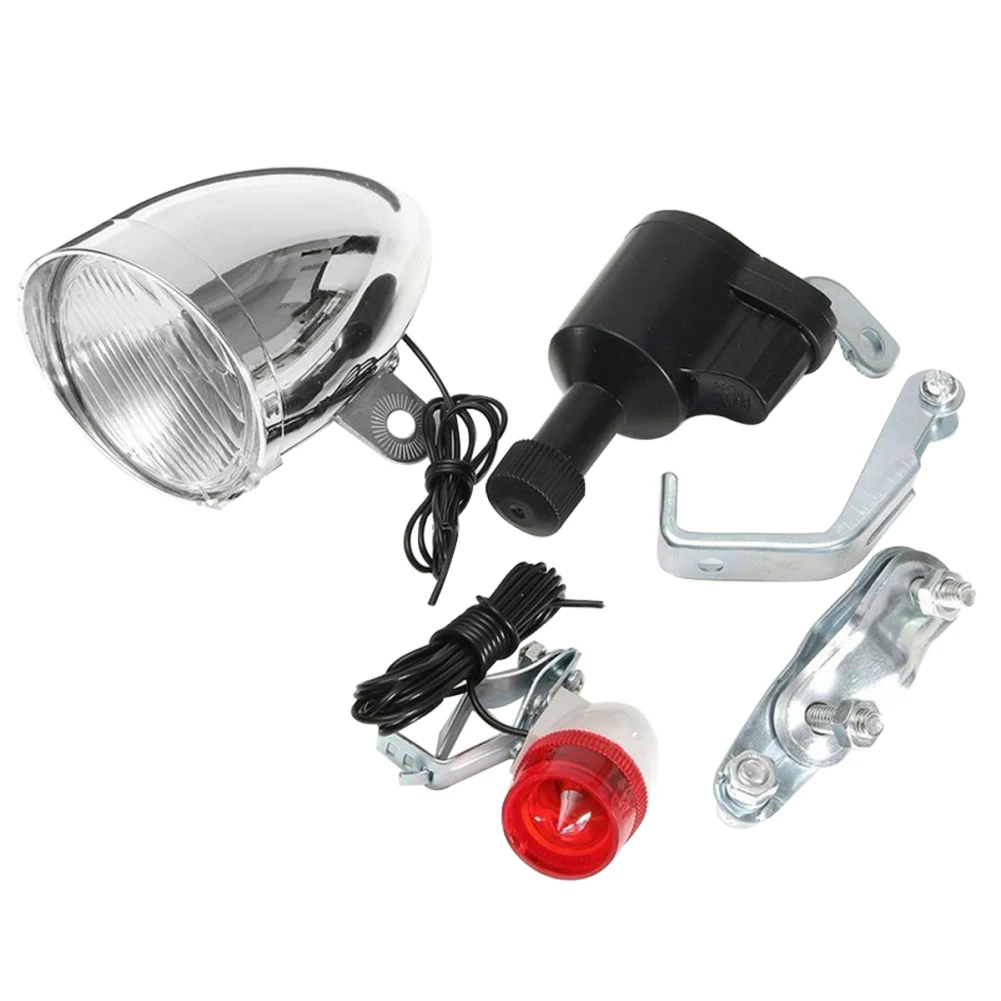 3W 6V Bicycle Bike Motorized Friction Generator Dynamo Head Tail Light Kit - £14.89 GBP